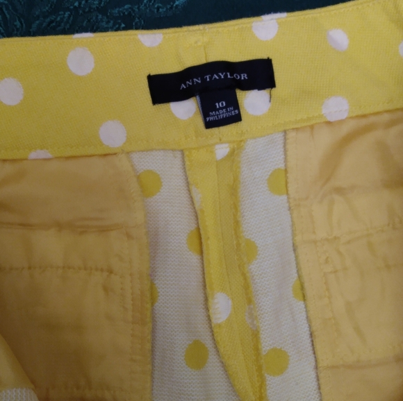 Ann Taylor jacquard yellow polka dot shorts, 10 - Picture 2 of 6